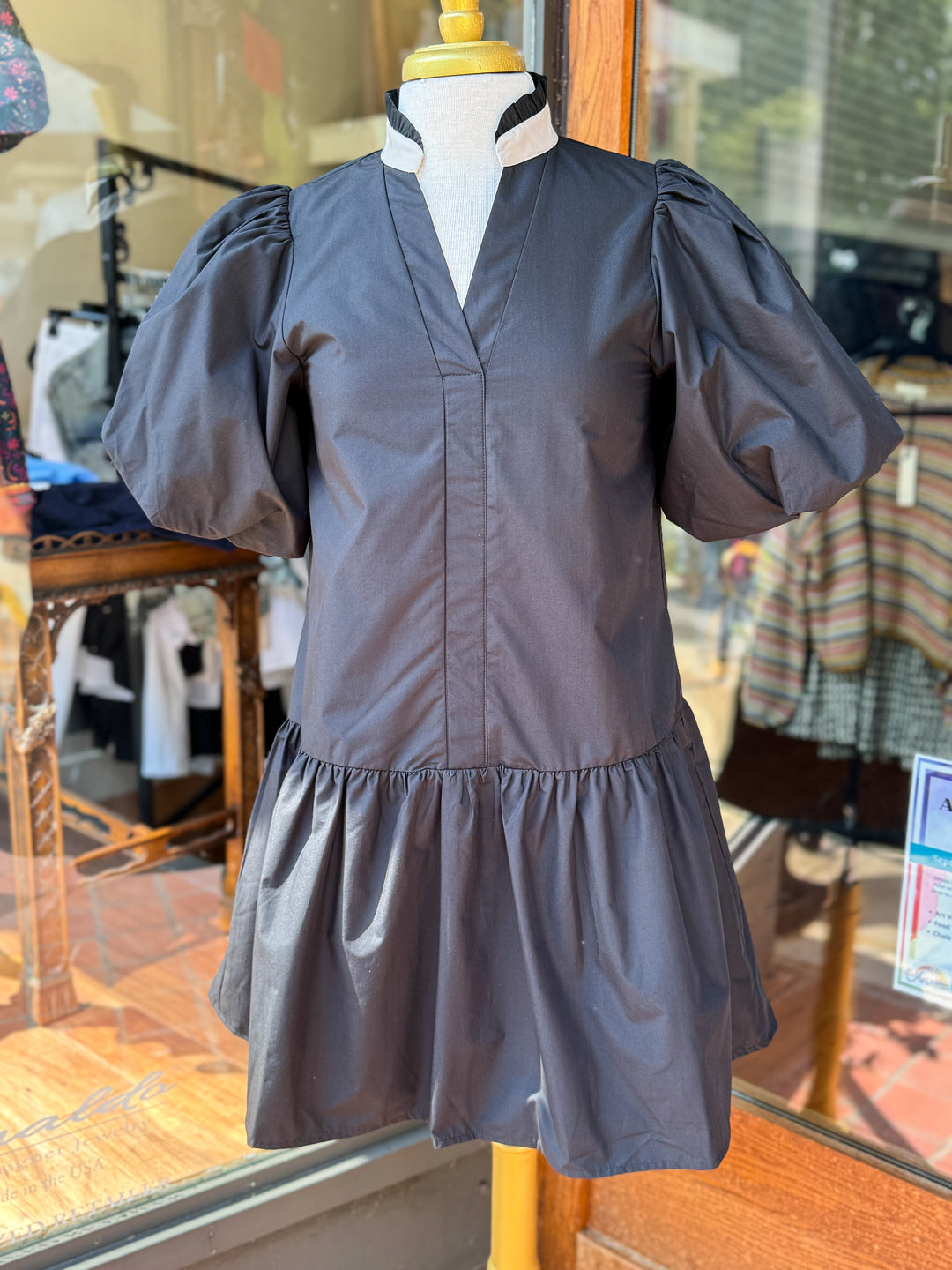THML Puff Sleeve V-Neck Dress