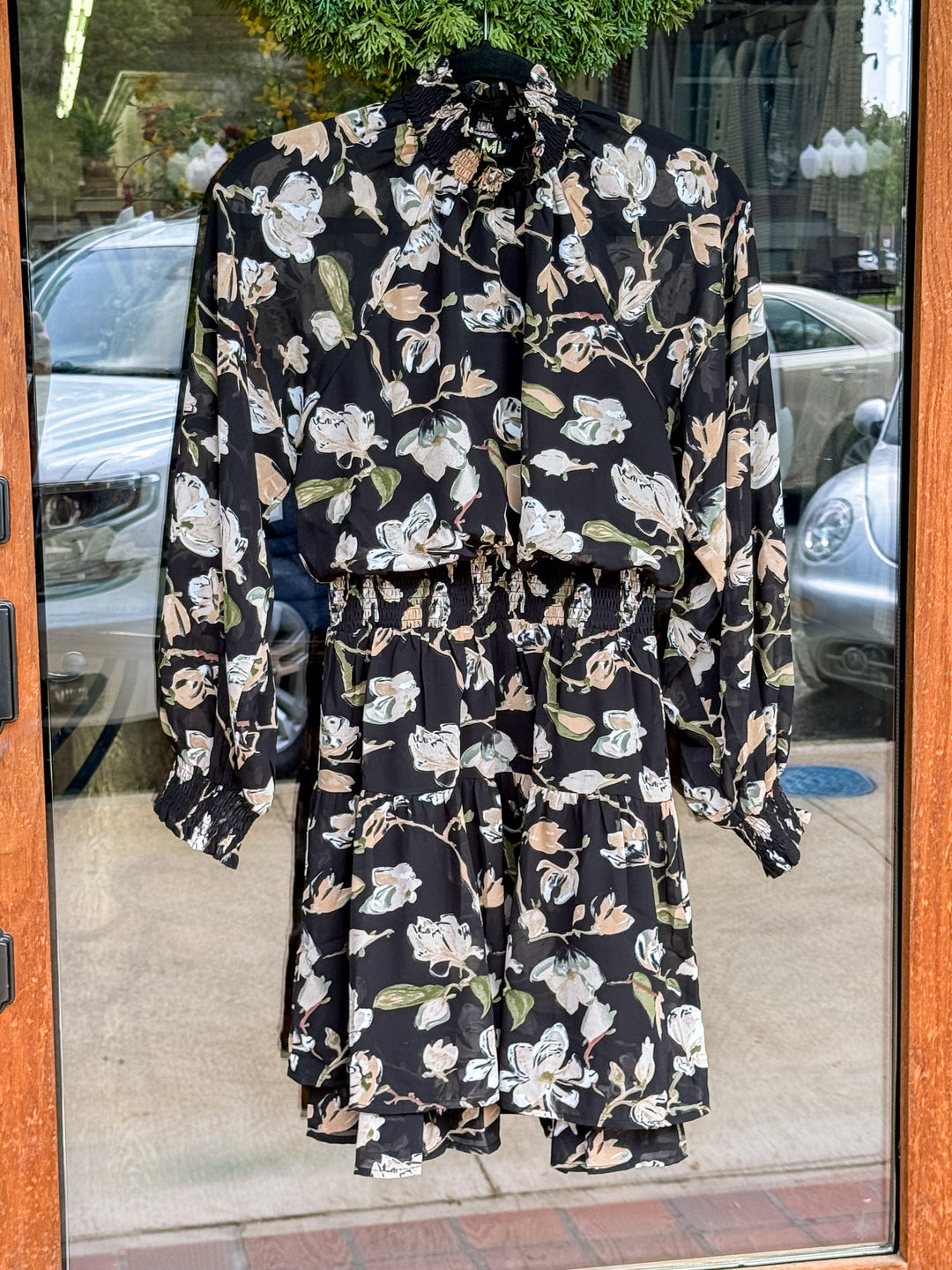 THML Long Sleeve Flower Print Dress