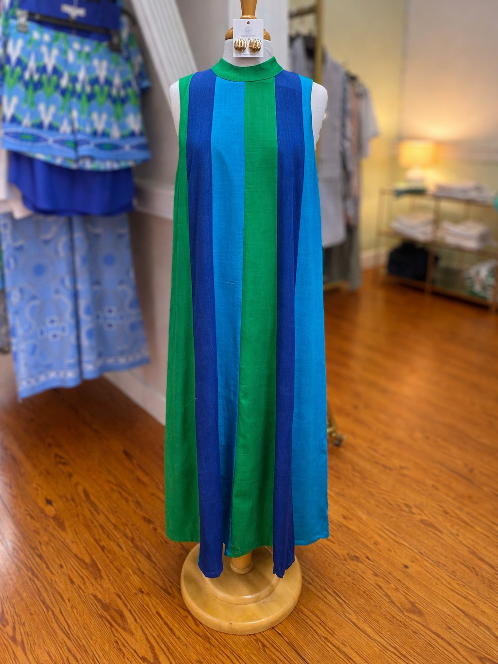 Green Color Block Midi Sleeveless Dress – Bo & Company