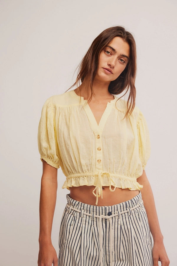 Free People Little Cloud Shirt - Banana Cream