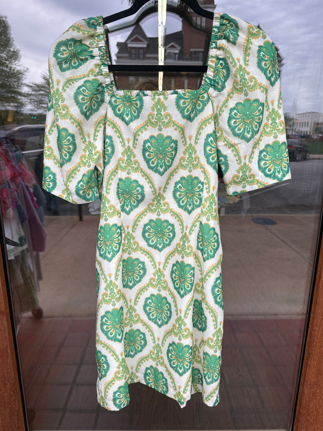 Joy Joy Green Motif Dress