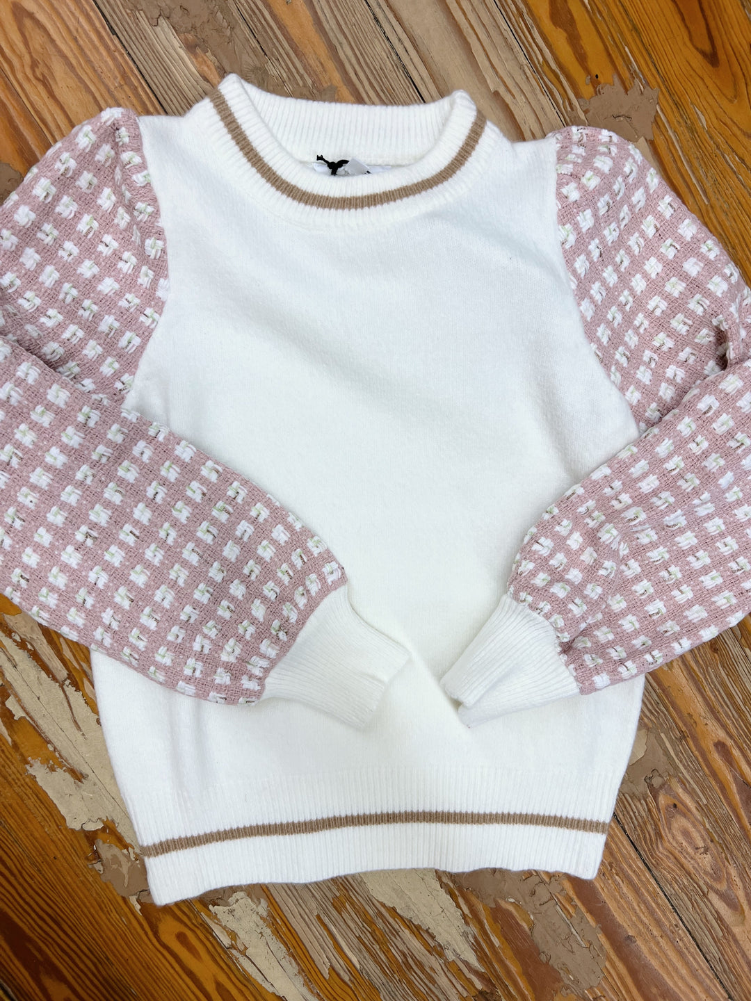 THML Tweed Sleeve Knit Sweater