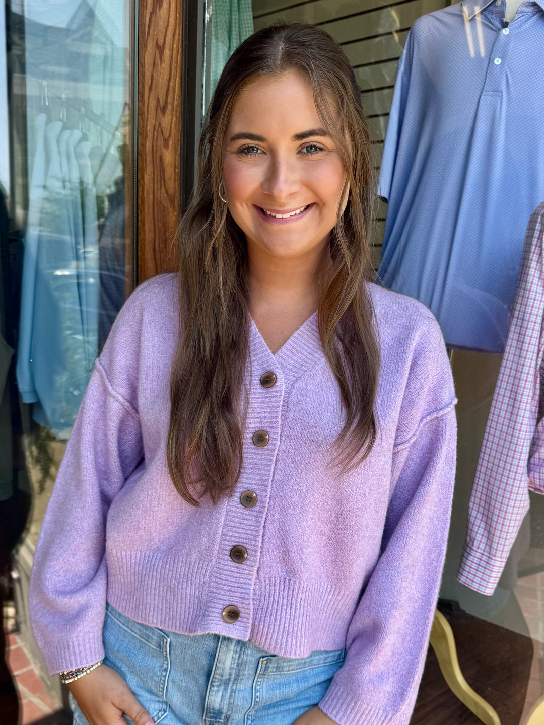 Free People Cool of the Night Cardi - Lilac