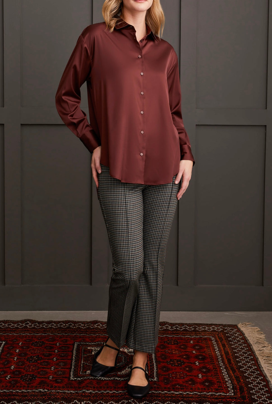 Tribal Button down blouse - Rum