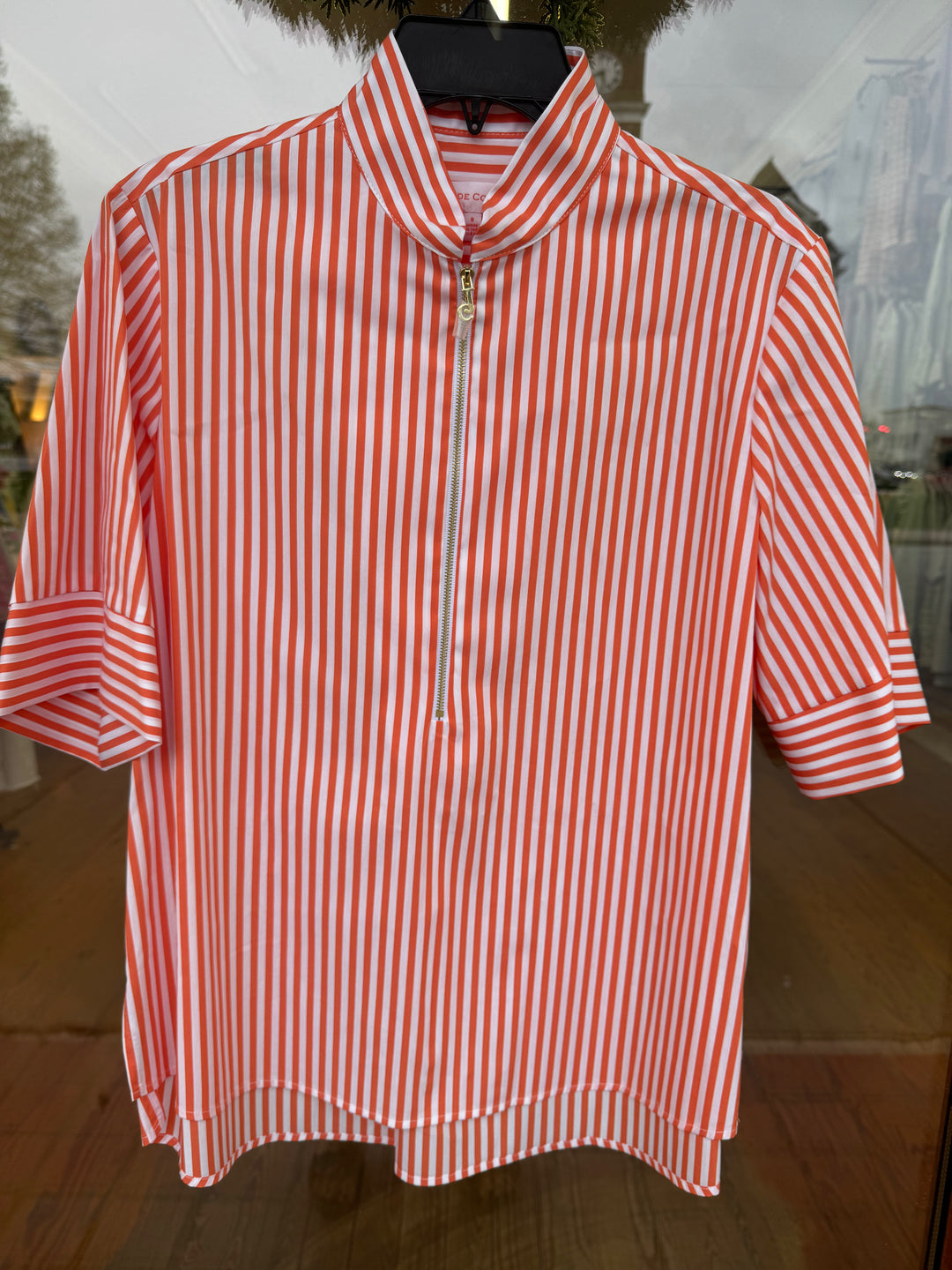 Jude Connally Goldie Top - Cotton Stripe Coral