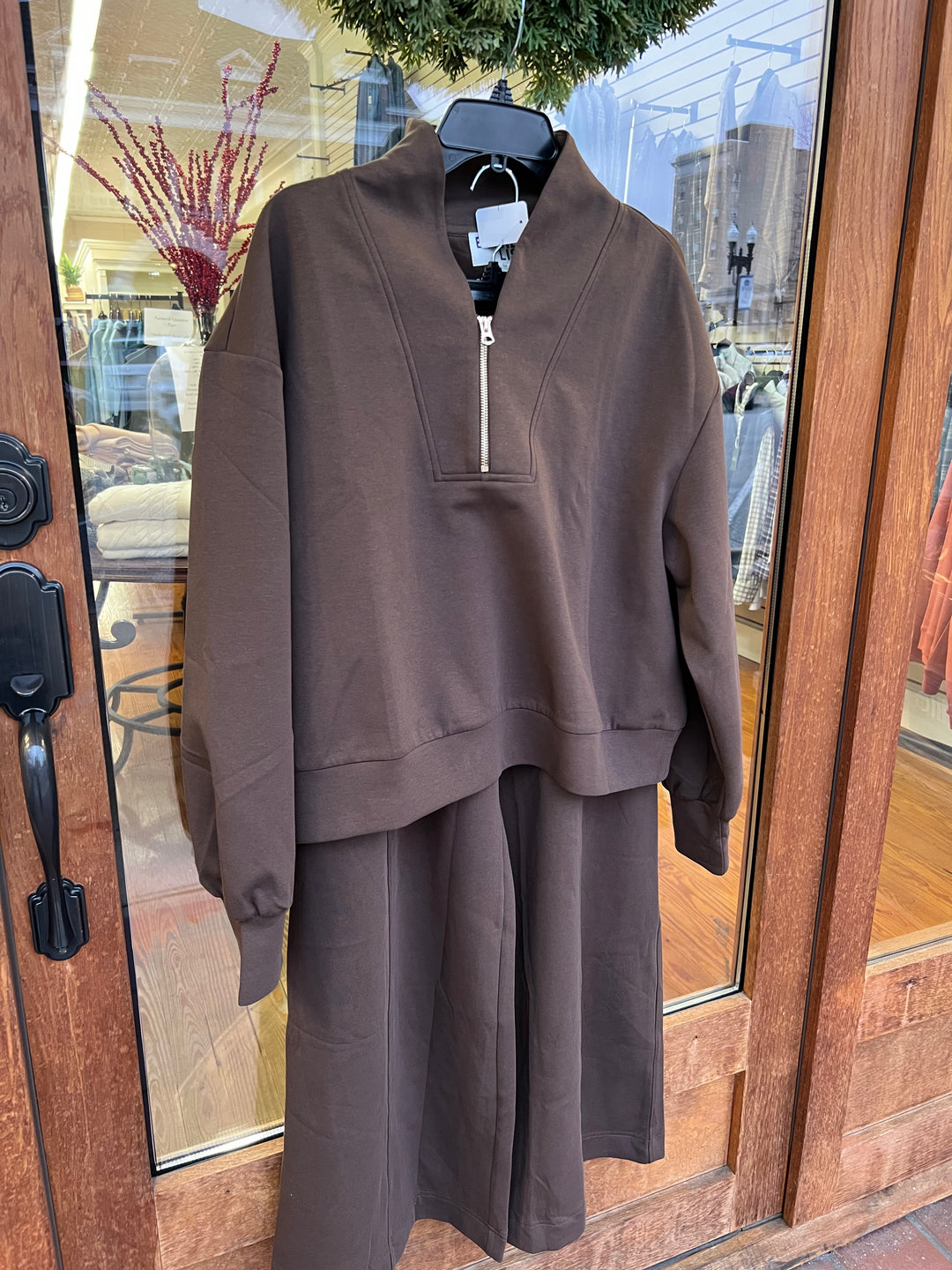 Scuba Straight Leg Sweatsuit- Chocolate Brown
