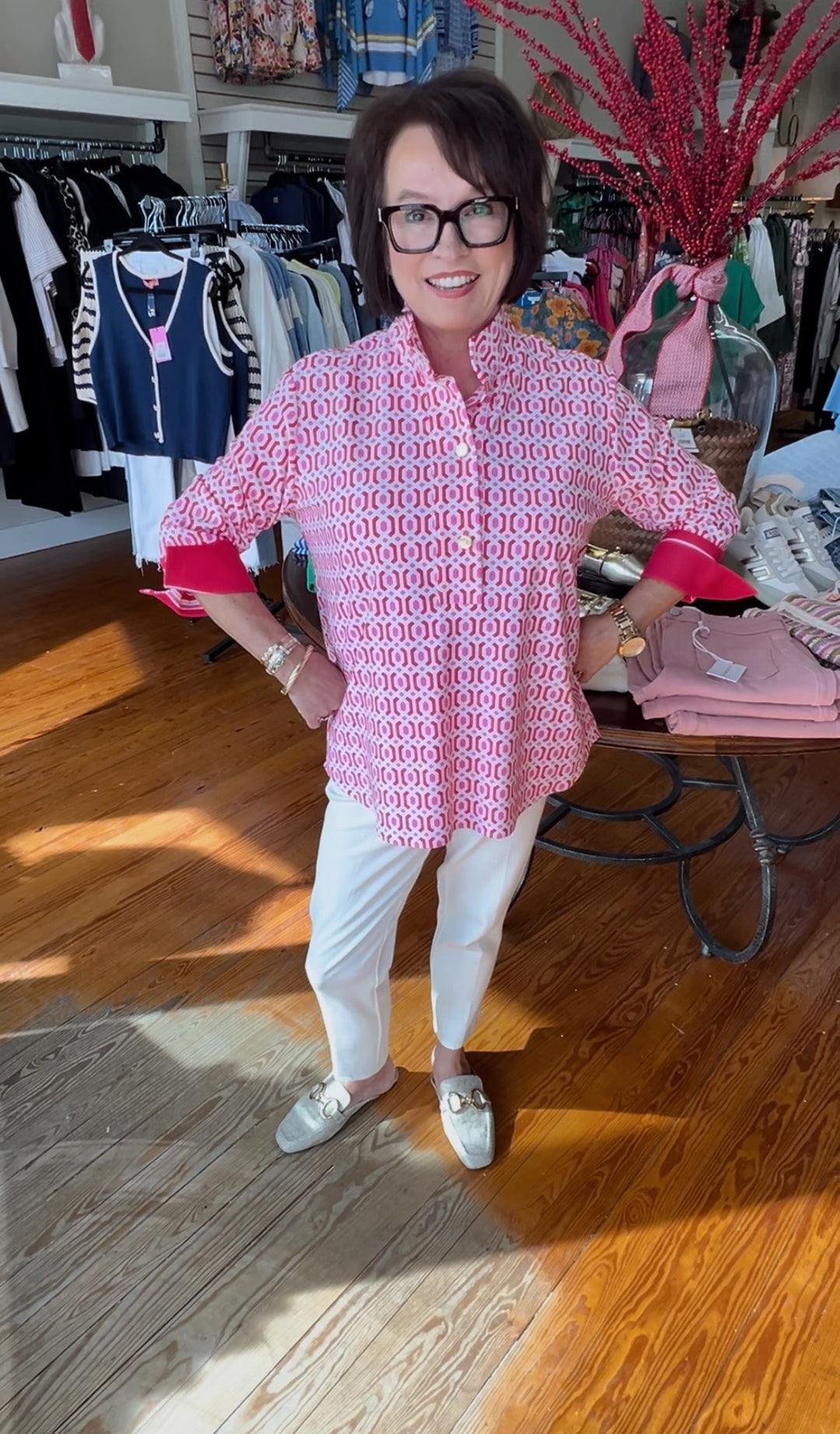 Jude Connally Belinda Top- Terrace Geo Peony Pink