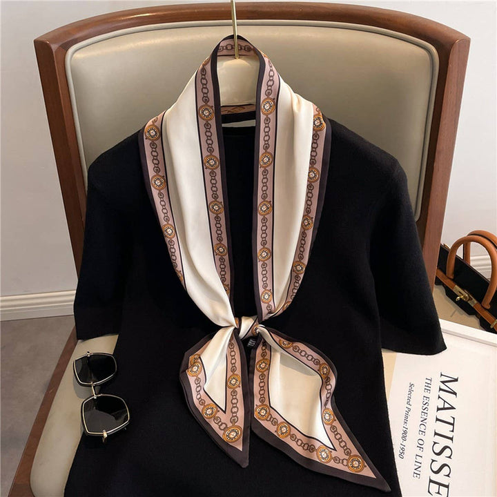 Old Money Narrow Silk Scarf
