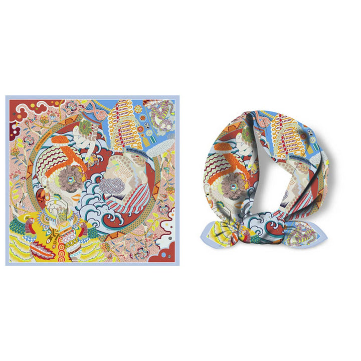 Chinoiserie Dragon Silk Scarf