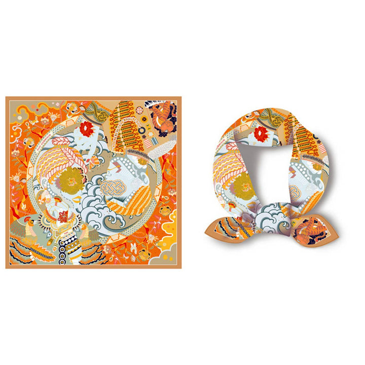 Chinoiserie Dragon Silk Scarf