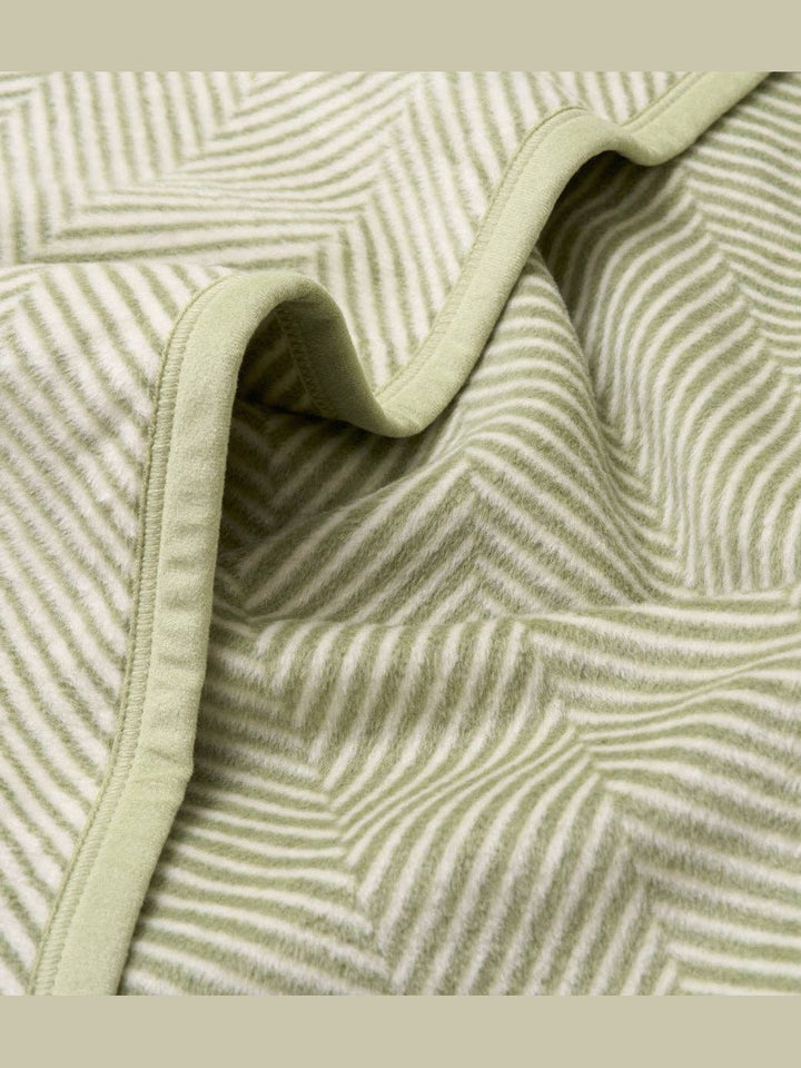 Harborview Herringbone Garden Green Blanket