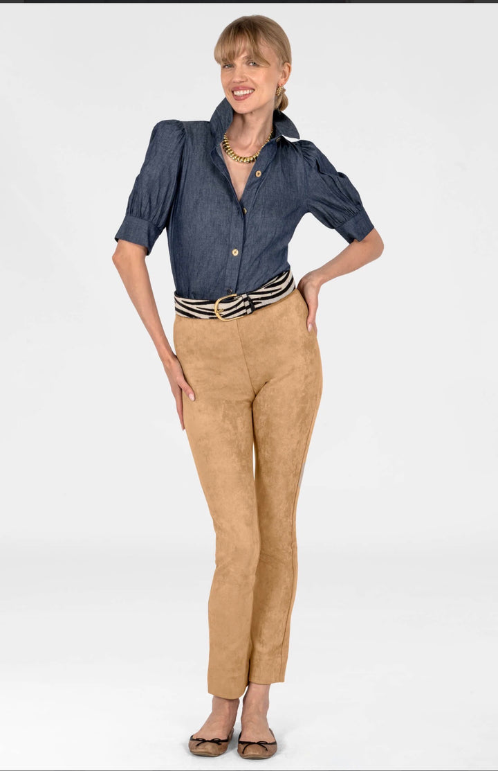 Puff Sleeve Top - Chambray