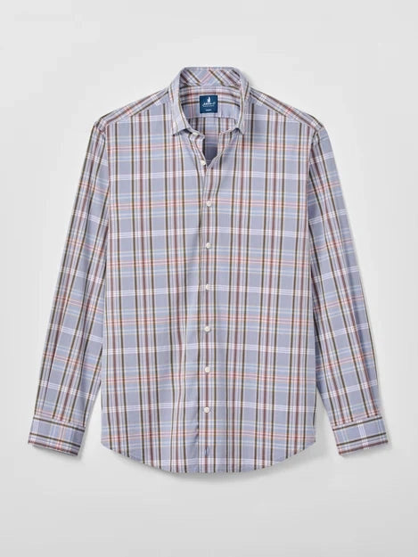 Natural Performance Button Down Shirt - Potomac Plaid - Bluestone