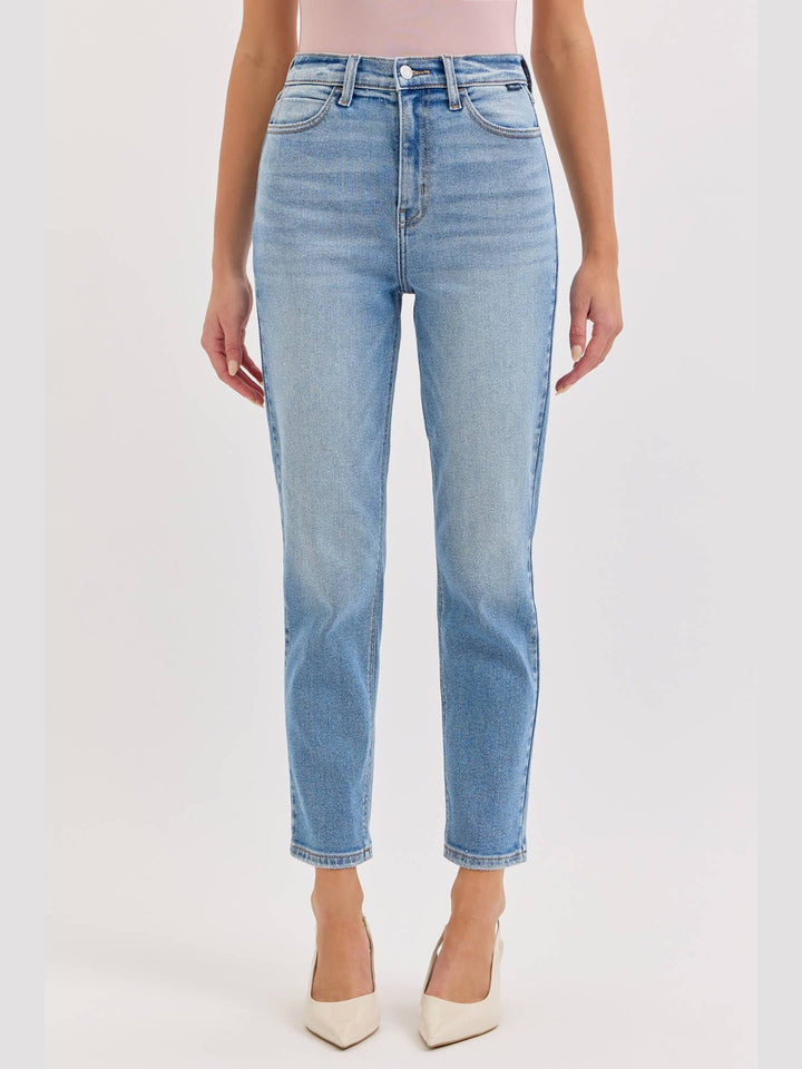 High Rise Mom Jean- Light Wash