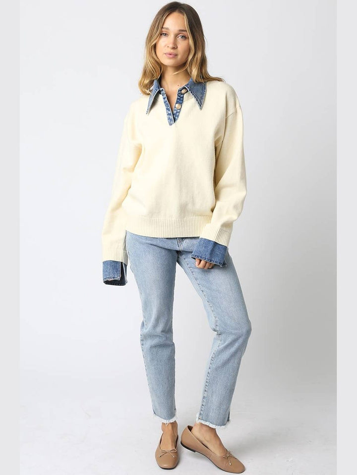 Emely Contrast Knit Top
