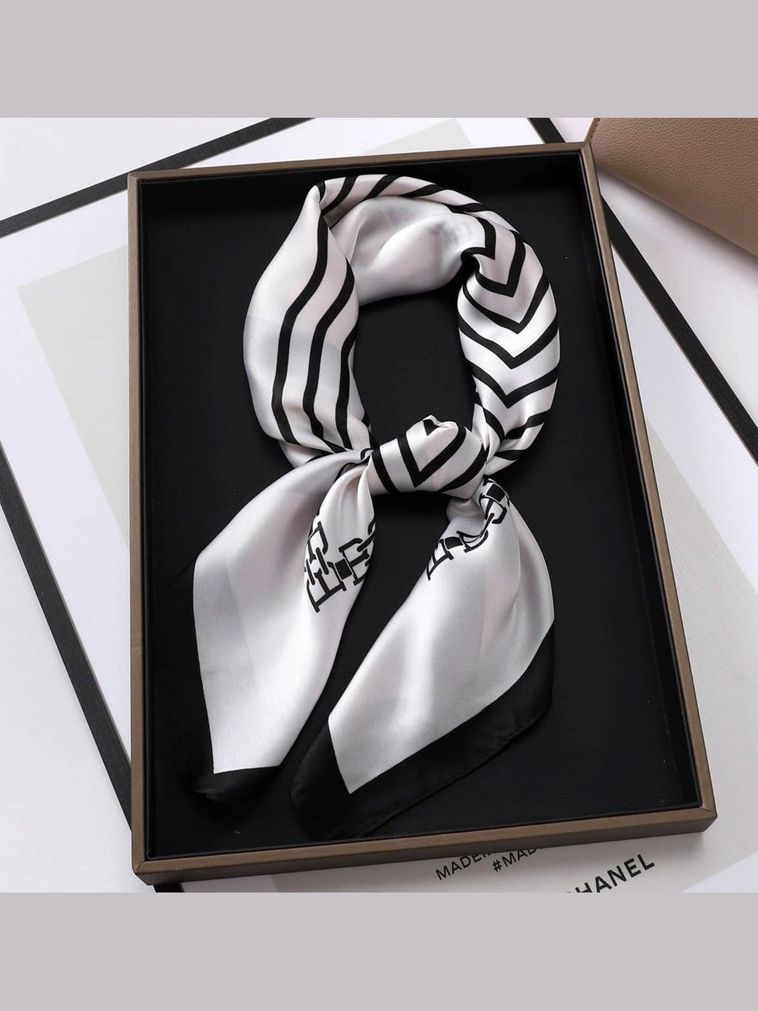 Designer-Inspired Square Silk Scarf