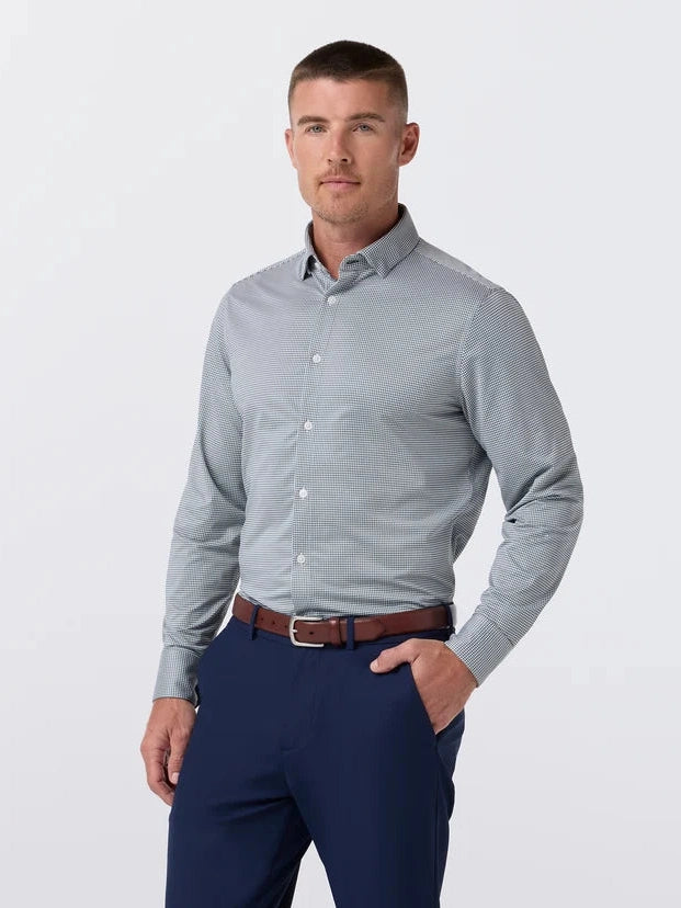 Mizzen + Main Halyard Long Sleeve Dress Shirt- Hemlock Peter Gingham