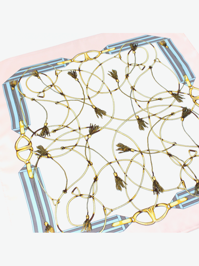 Classic Tassels Square Silk Scarf