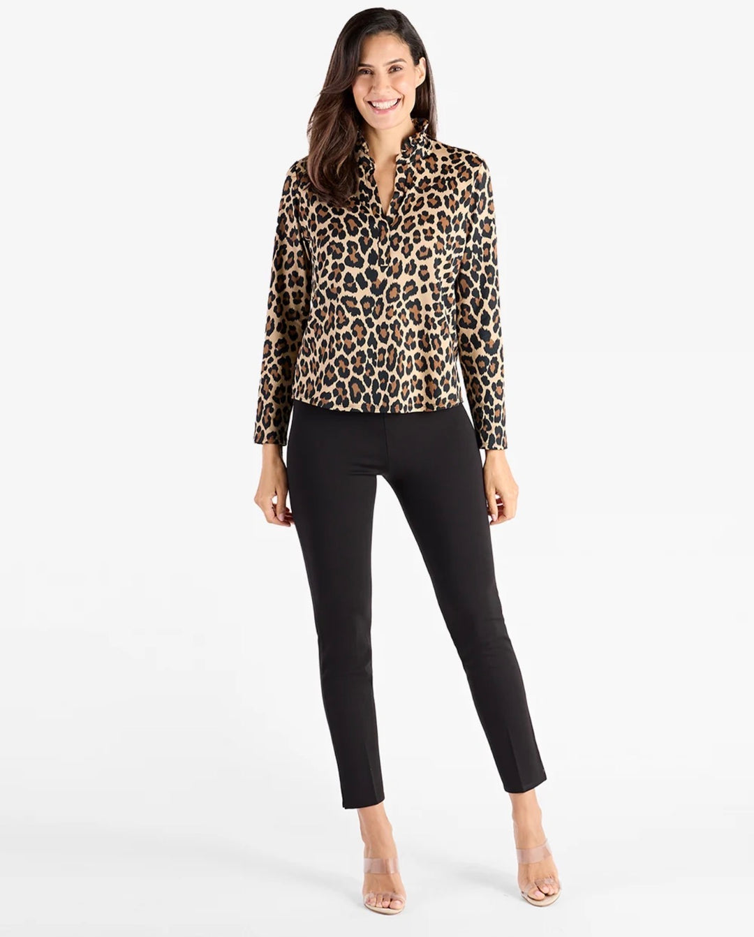 Teri Top Brushed Jude Cloth - Large Leopard Brown Camel