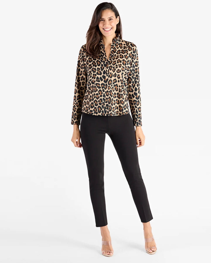 Teri Top Brushed Jude Cloth - Large Leopard Brown Camel