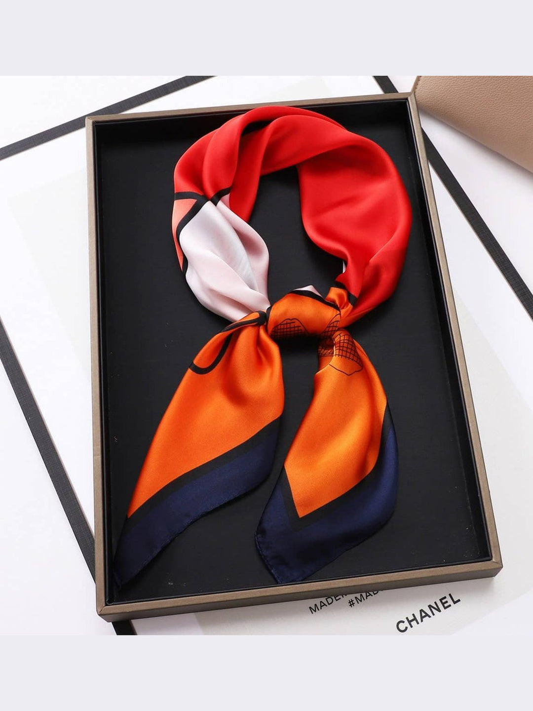 Designer-Inspired Square Silk Scarf