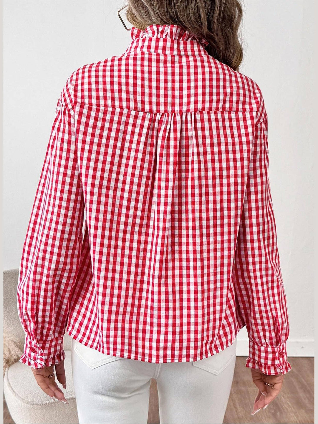 Charlotte Gingham Ruffle Top