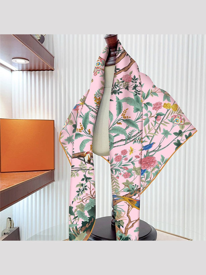 Jungle Birds Twill Silk Scarf