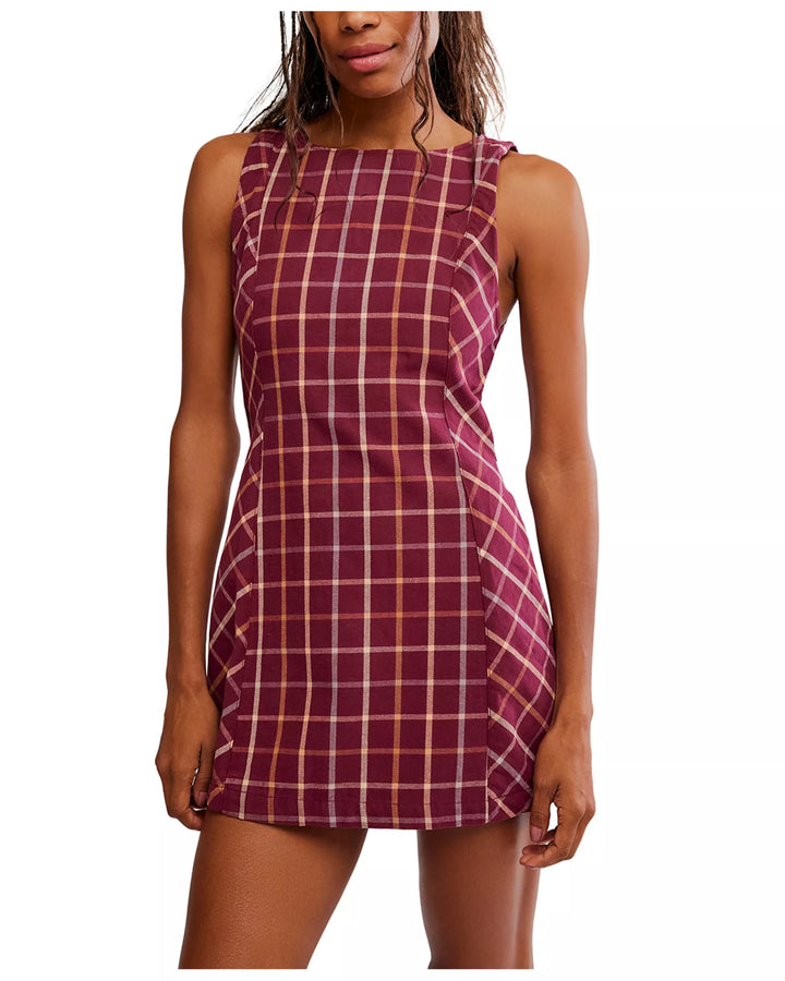 Atlas Plaid Mini Cotton Dress