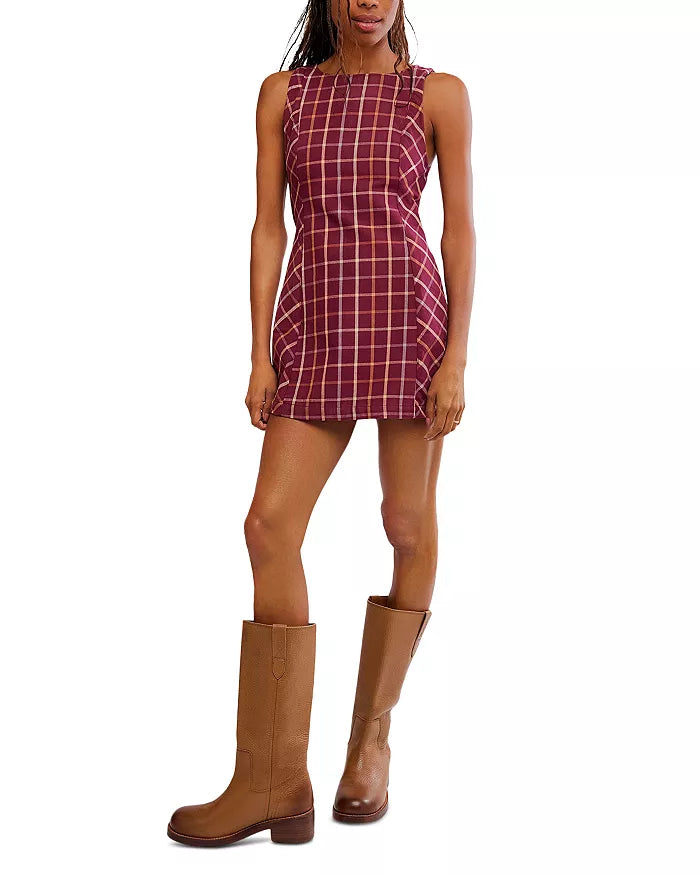 Atlas Plaid Mini Cotton Dress