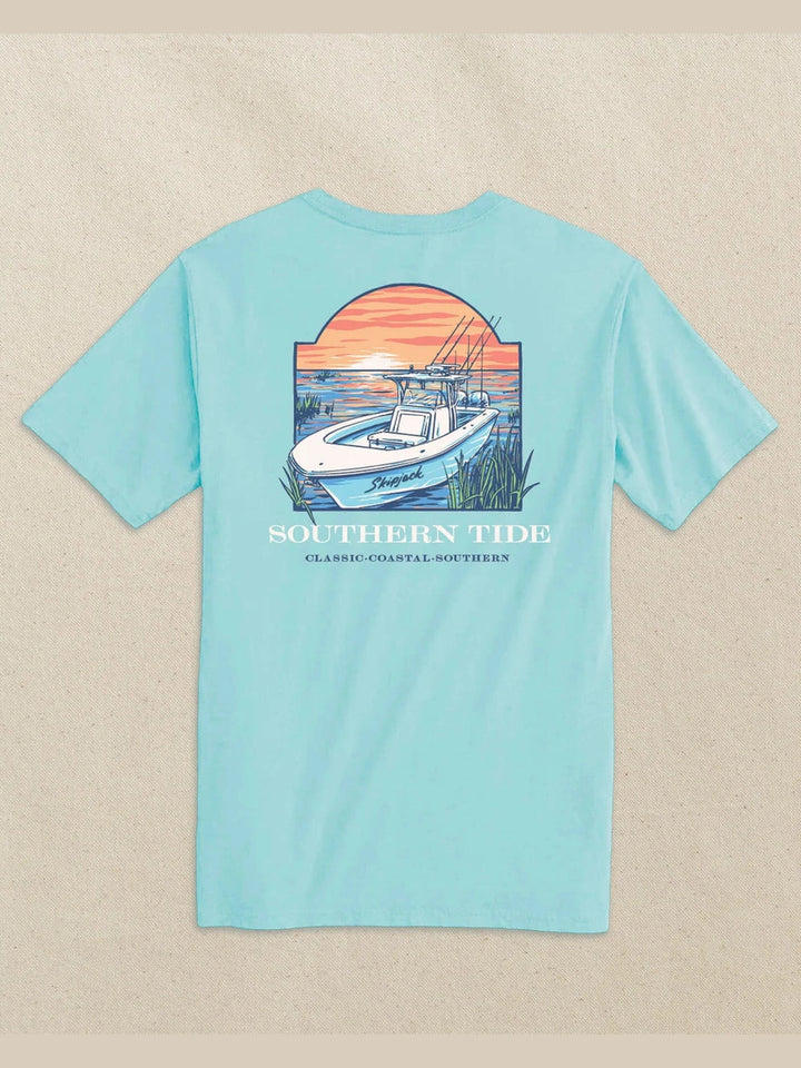 Sunset Skipjack Boat Short Sleeve T-Shirt