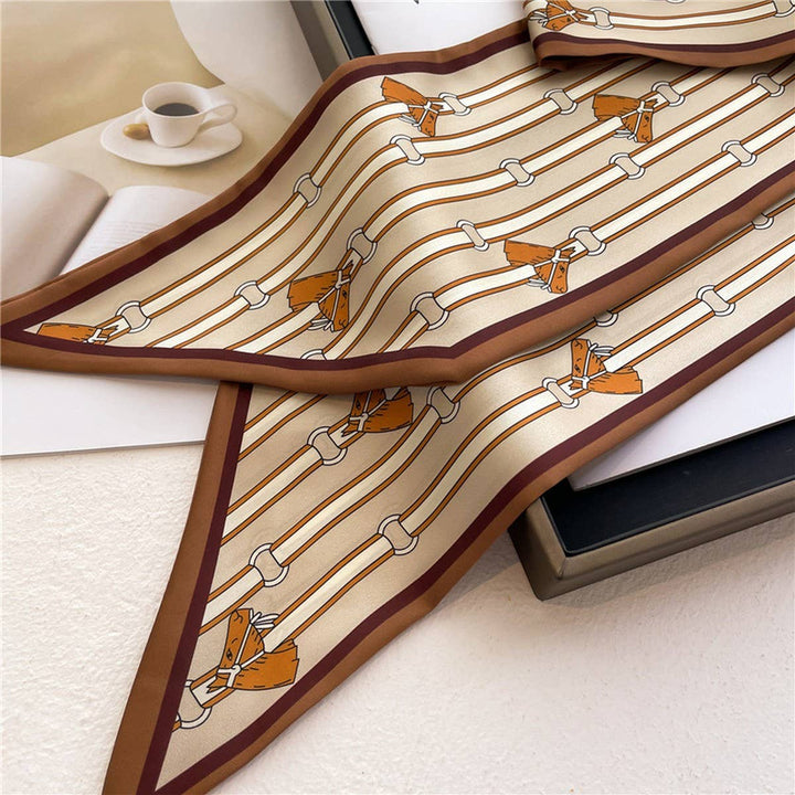Old Money Narrow Silk Scarf