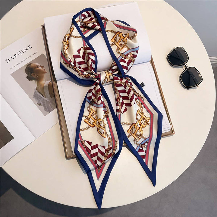 Old Money Narrow Silk Scarf