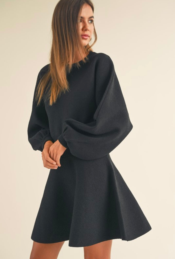 Balloon Sleeve Sweater Dress