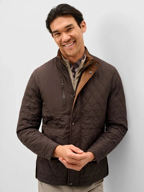 Juno Quilted Snap Jacket - Cocoa