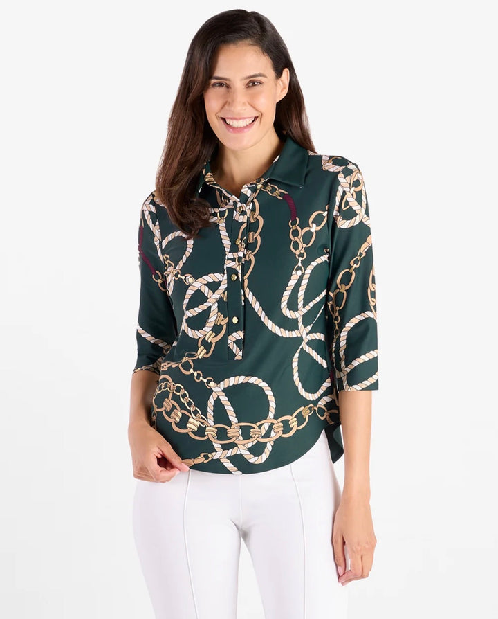 Jude Connally Shane Top - Ribbons and Chains Pine Gold