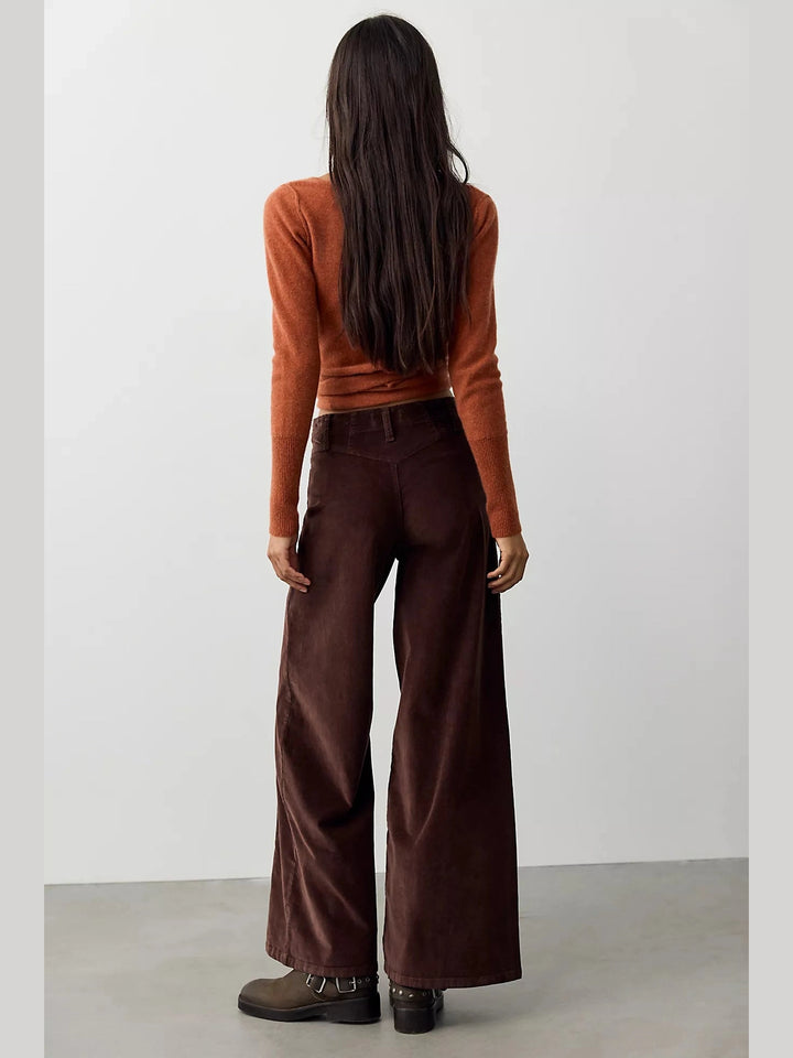 Free People Libre Wide Leg Cord- Shopping Bag Brown