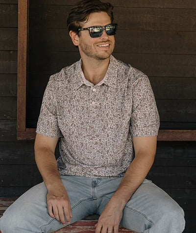 Hunters Hideaway Printed Polo - Ridgeline