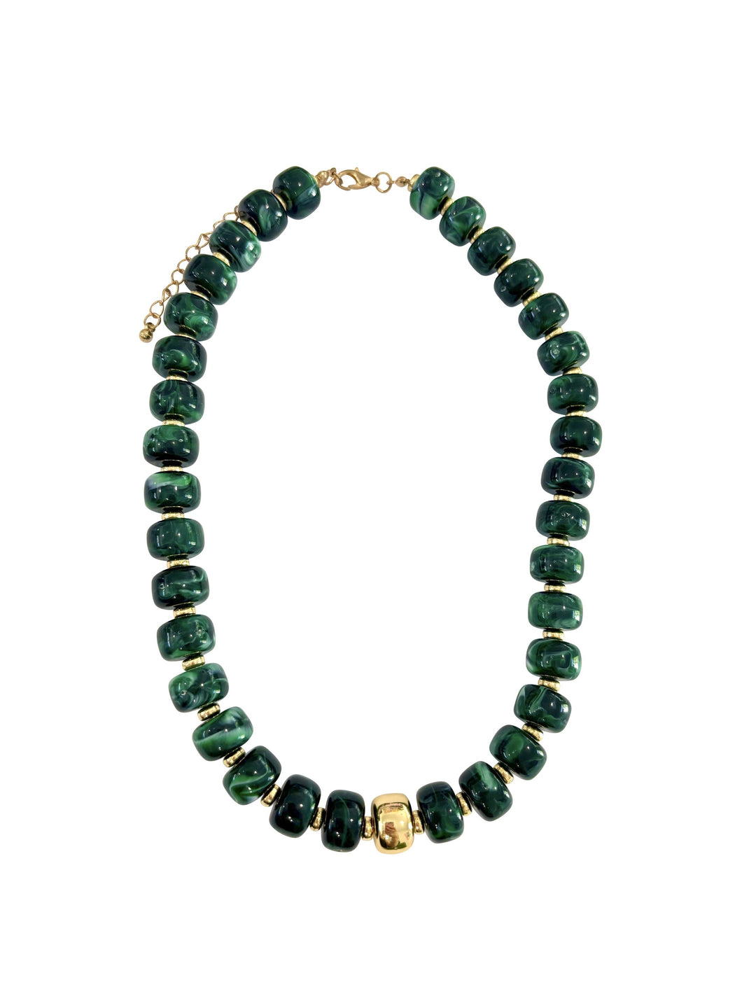Rachel Chunky Beaded Necklace - Emerald