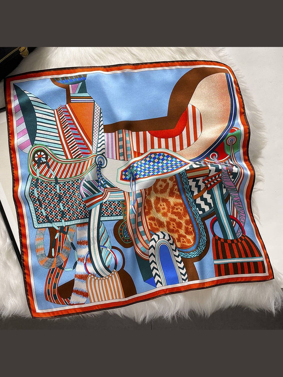 Vintage Print Silk Blend Scarf