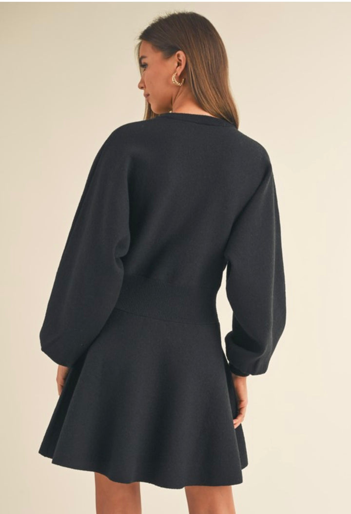 Balloon Sleeve Sweater Dress