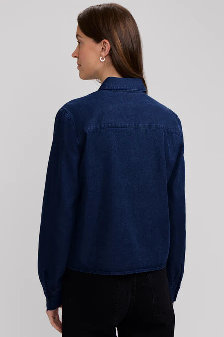 Jodie Denim Long Sleeve Short Shirt