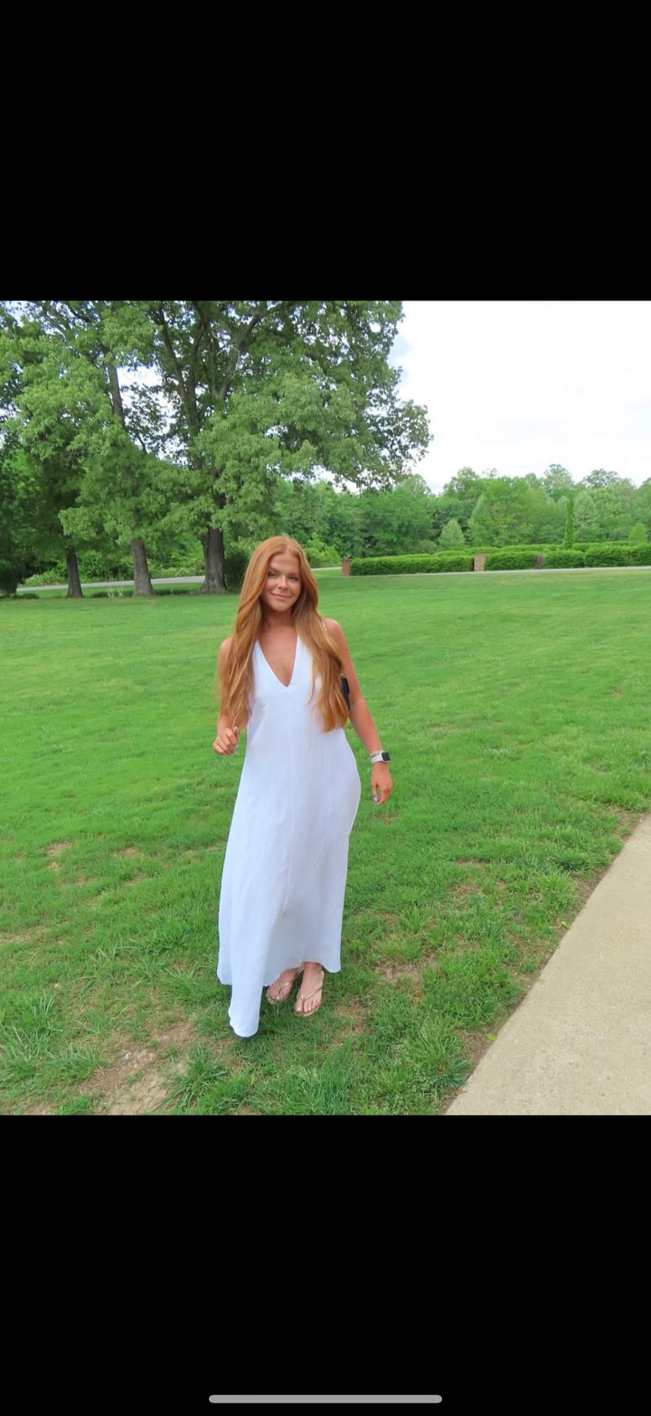 Elan White Sleeveless Maxi Dress