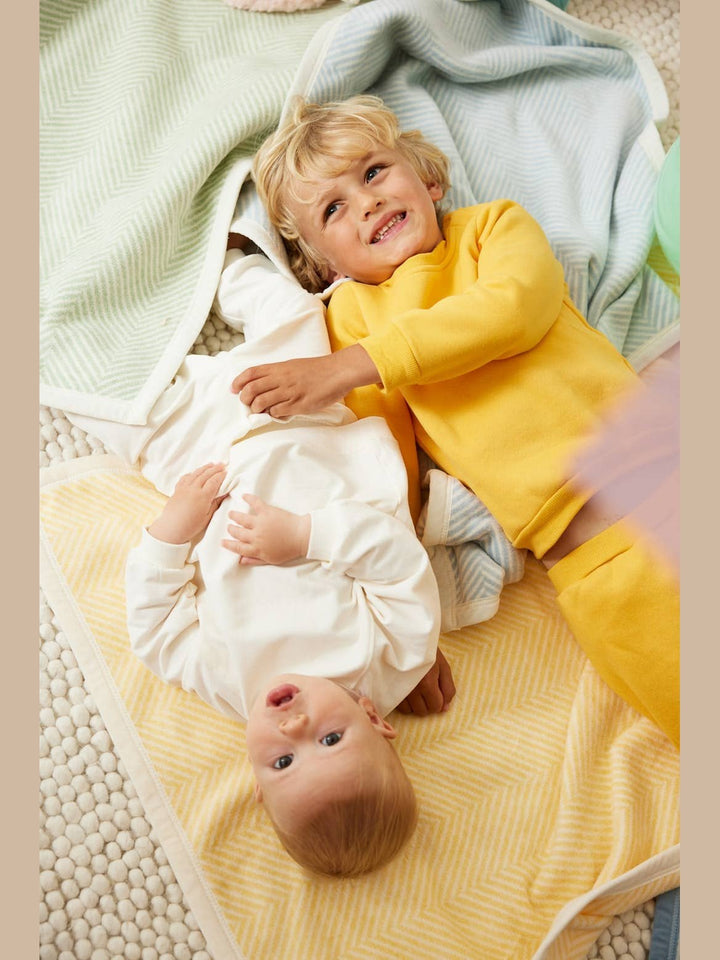 Harborview Herringbone Butter Yellow Mini Blanket