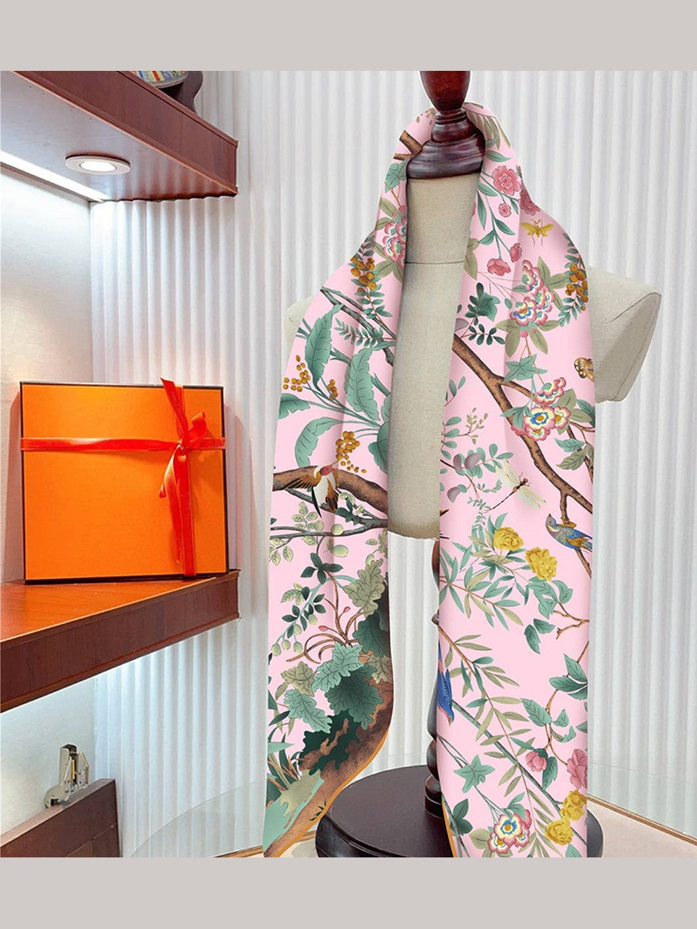 Jungle Birds Twill Silk Scarf