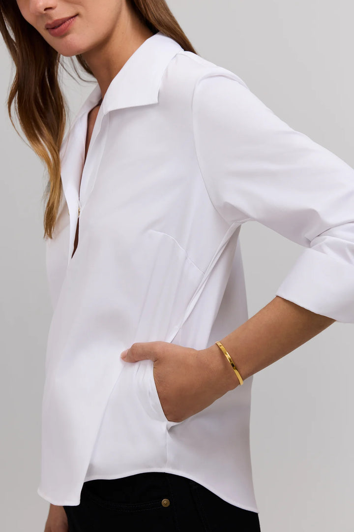 Catalina Stretch Matte Sateen 3/4 Sleeve Popover Shirt