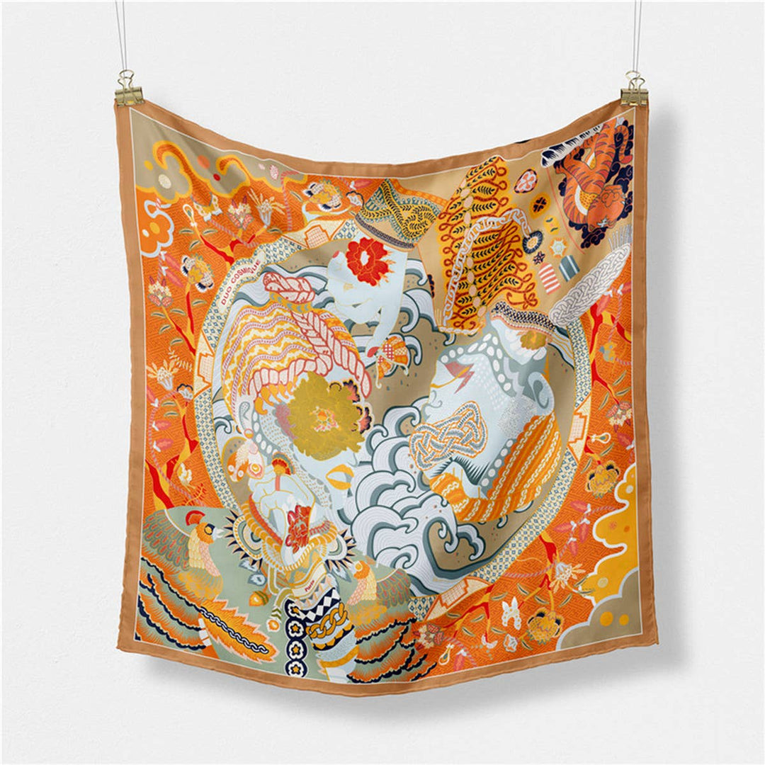 Chinoiserie Dragon Silk Scarf