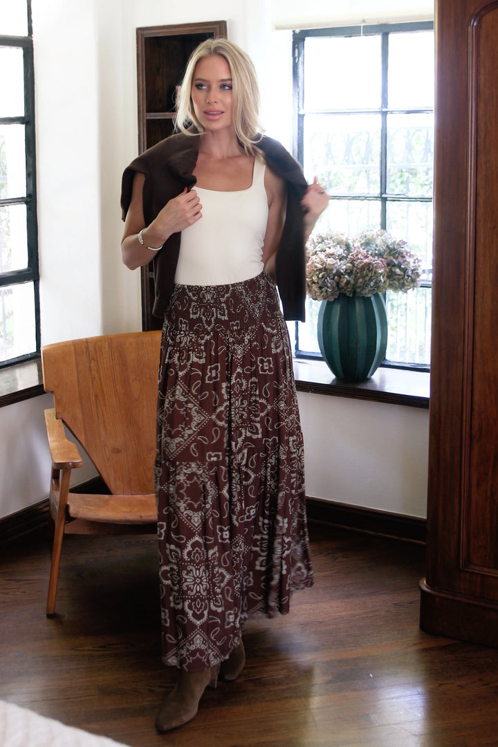 Karlie Bandana Smock Tier Maxi Skirt