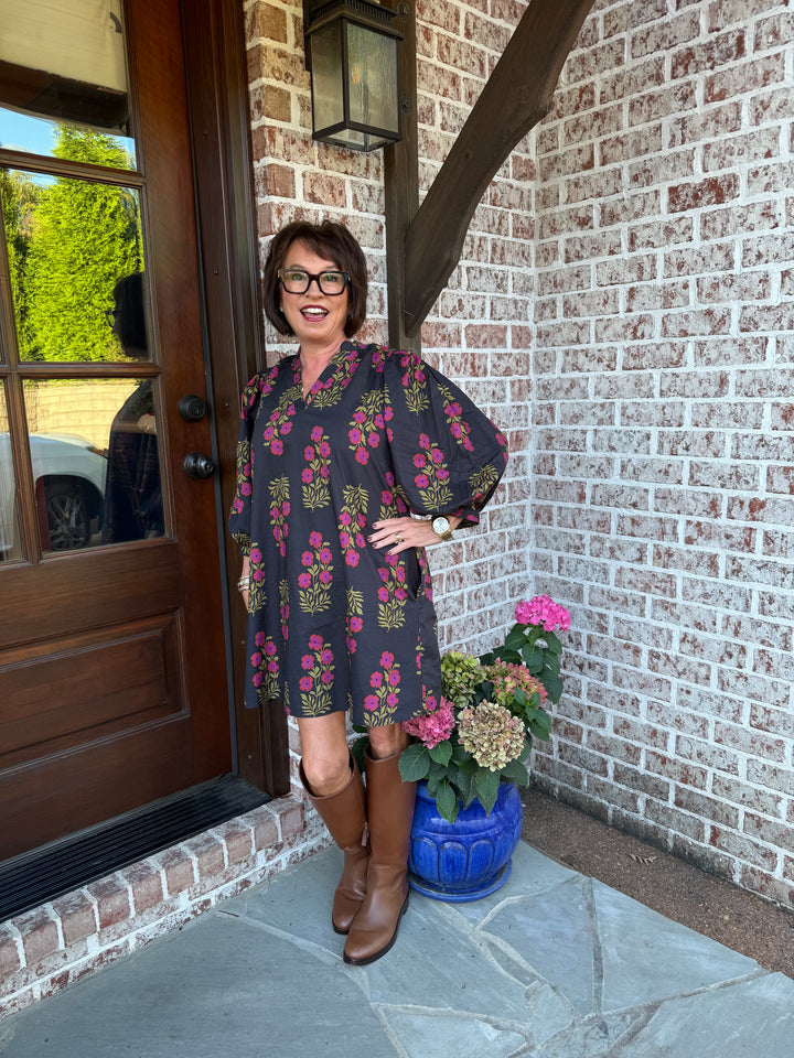 Entro Midnight Garden Trellis A-Line Dress