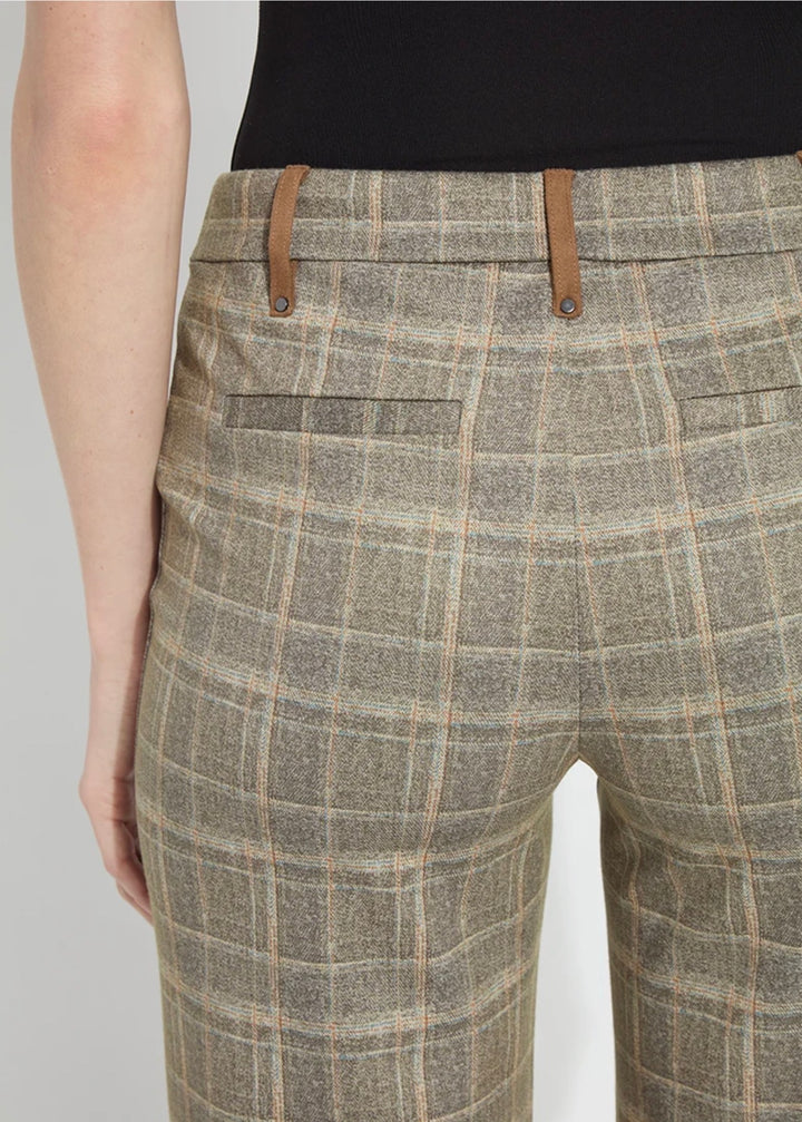 Livia Crop Pant - Smoked Green Plaid