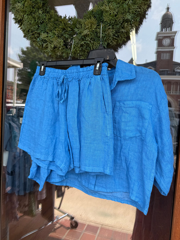 Milio Milano Linen Blue Regatta Short Set